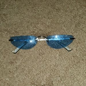 Misguided blue rimless cat eye sunglasses